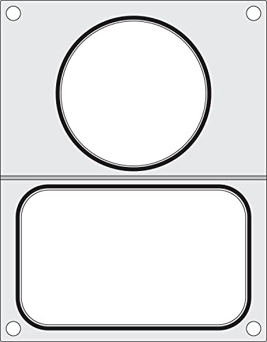 HENDI Matrize für HENDI Versiegelungsmaschine 330005, Schwarze Silikondichtung, geeignet für 2 Behälter van z.B. 178x113mm und ø115mm, Aluminium
