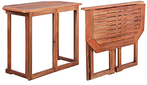 Bistrotisch 90x50x75 cm Akazie Massivholz Beistelltisch - Gartentisch klappbar für Garten, Terrasse und Balkon geeignet - Bistrotisch