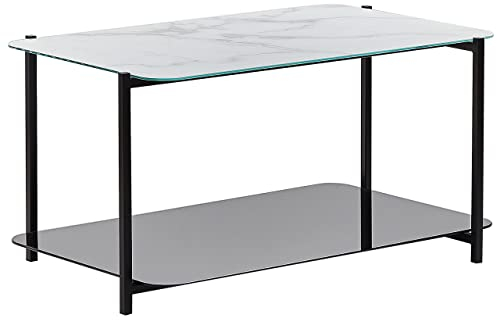 Couchtisch Marmor Optik weiß schwarz 77 x 47 cm rechteckig modern Gloster