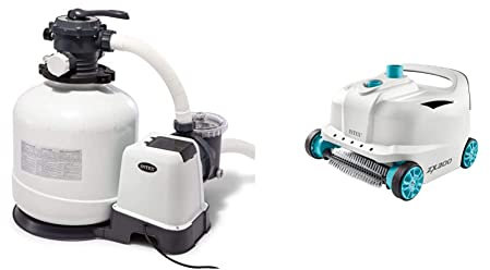 INTEX 3200 GPH Sand Filter Pump W/RCD (220-240 Volt) & Nettoyeur de piscine automatique Zx300 Deluxe