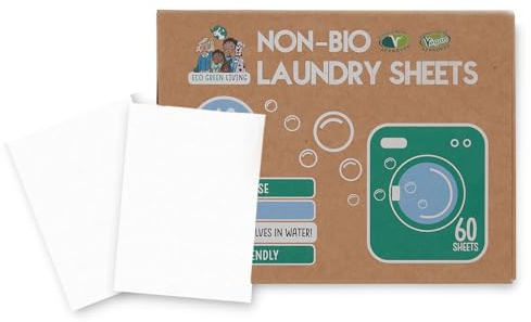 Eco Green Living Wäscheblätter, Hypoallergene Waschmittelstreifen für Waschmaschinen und Handwäsche, 60 Blätter, 2er-Pack