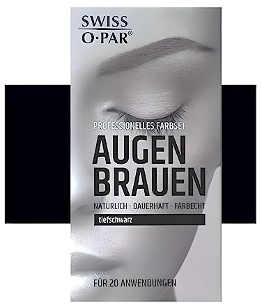 Augenbrauenfarbe, Swiss o Par, professionelles Farbset, Augenbrauen färben, wasserfest, haltbar, langlebig, intensiv (Schwarz)