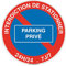 AUA SIGNALETIQUE - Panneau De Signalisation Circulaire en PVC 1.5 mm (Ø 400 mm, Interdiction De Stationner Parking Privé)
