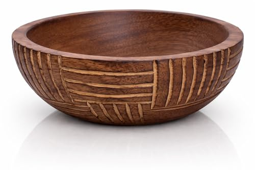 Handmade Wooden Snack Serving & Key Bowl, Decorative Countertop, 6 x 2 Inch | Perfect for chips, nuts, candy, cookies, dried fruit, coins & everyday accessories, durable, easy-clean, coffee table décor