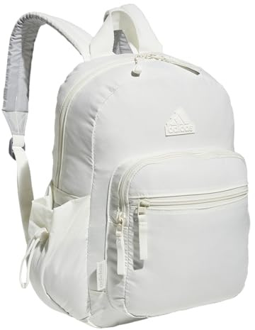 adidas Unisex's Weekender Mini Backpack for Women and Men, Small Fashion Bag with Laptop Sleeve, White, One Size