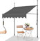 REALN Klemmmarkise, Markise Balkon Ohne Bohren, Sonnenschirmunterstand mit Kurbelgriff, wasserdichte Markise (Color : Grey, Size : 350cm)