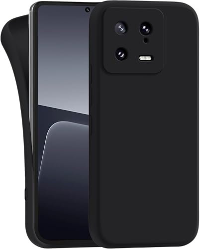 MyGadget Hülle für Xiaomi 13 5G - robuste Silikon Schutzhülle TPU Case Slim Silikonhülle - Back Cover Kratzfest Handyhülle - Matt Schwarz