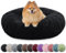 bluzelle Hundebett für kleine Hunde & Katzen, 60cm Hundekissen Rund Donut Kissen Hundekorb Plüsch, Katzenbett Flauschig Katzenkissen Waschbar rutschfest Weich, Farbe:Schwarz