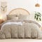 Sedefen Boho Bettwäsche 135x200 cm 4teilig Khaki Getuftet Geometrisch Muster Wendebettwäsche Set Stickerei Shabby Chic Böhmen 2 Bettbezug mit Reißverschluss und 2 Kissenbezug 80x80cm