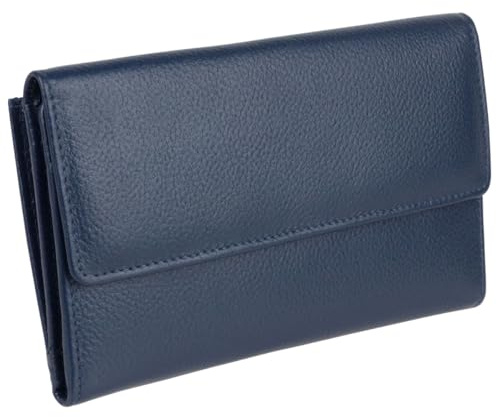Golunski Leather Ladies Tri-Fold Purse/Wallet - Navy