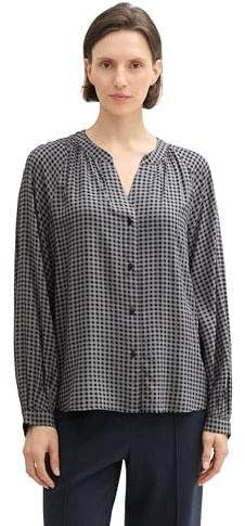 Tom Tailor Damen 1043216 Bluse mit Muster aus Viskose (1er Pack)