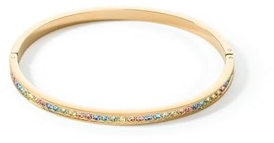 Coeur de Lion Armreif Edelstahl & Kristalle slim gold multicolor pastell 17