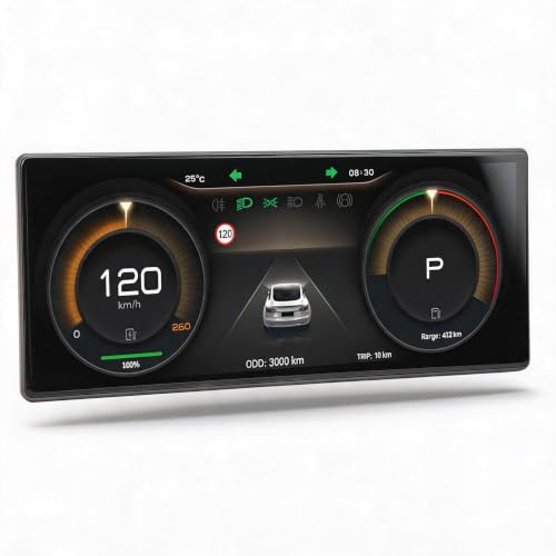 9-Zoll-IPS-Auto-Armaturenbrett-Display, Head-Up-Display für Model 3 2017–2023, Modell Y 2021–2023, Austausch des HUD-LCD-Instrumentenclusters (I)