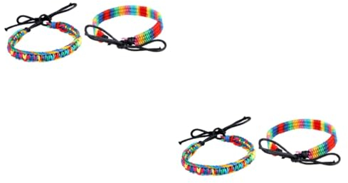 SHERCHPRY 4 Stück handgefertigte Armbänder Armband weben Armbänder weben verstellbarer Armreif freundschaftsarmbänder handgewebtes Armband buntes Armband Jahrgang Seidenseil Fräulein