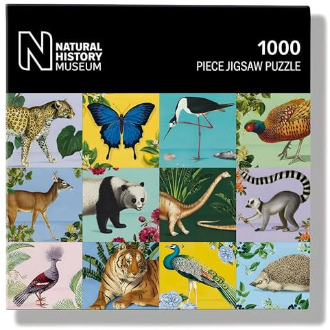 1000 Piece Jigsaw Puzzle - Wildlife of the World - Artistic Design from The Natural History Museum - Full Image Poster Included