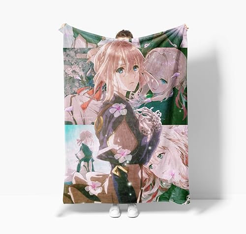Jilijia Violet Evergarden - Coperta in pile con stampa 3D di anime giapponesi, morbida e calda flanella