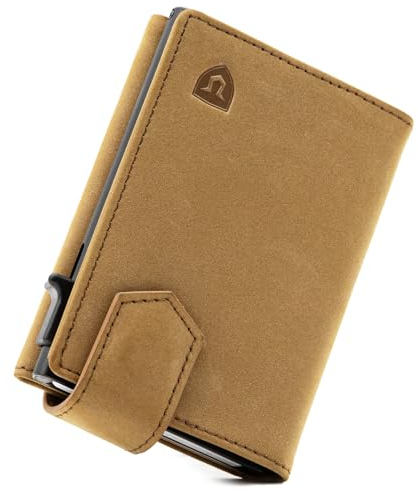 LORZOR® Kartenetui Herren mit Magnetischer Verschluss, Slim Wallet mit Münzfach, Geldbörse RFID Schutz, Portmonee Herren Portemonnaie für 10 Karten, Smart Wallet, Geldbeutel