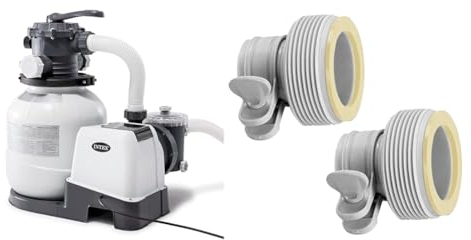 Intex filtre à sable sx2100 6m3/h pour piscine jusqu'à 36m3 & 29061 - Lot de 2 adaptateurs 32-38mm