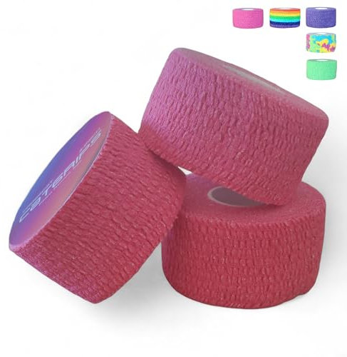CATGRIPS Tape Crossfit, Lot de Rouleaux XL de Bande Adhésive de sport pour Crossfit, Strap Doigt 7 m x 3,8 cm, Bande Strapping Adhésif, Grip Tape pour Doigt et Poignets (Rose, 3 tapes x 3.8cm)
