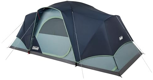 Coleman Skydome XL Large Family Tent with 5 Minute Setup, Weatherproof 8/12 Person Tent with Rainfly & Carry Bag, Fits Multiple Queen Airbeds, Made of PFAS-Free Materials