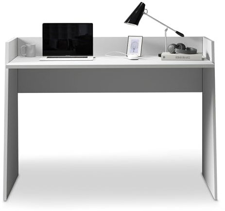 WHOUS Scrivania EASY per Ufficio, Studio o Camera, Ideale per Adulti e Bambini, 100x50x75 cm, Bianco Opaco