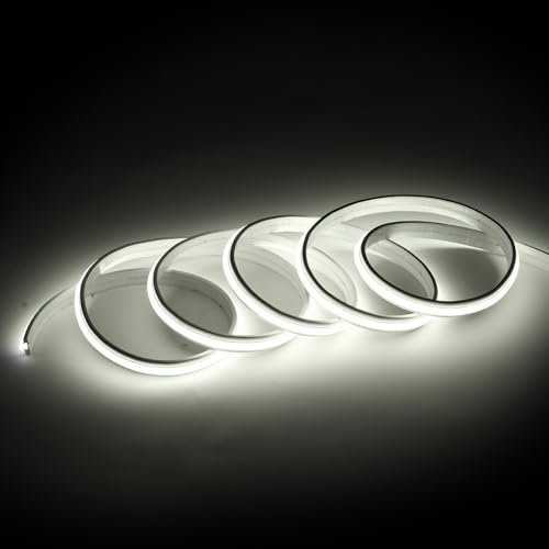 pcning Tiras LED COB 220V Adhesiva 1M sin Transformador, 1 Metro Tira Luz LED Flexible Con Enchufe corte 10cm Blanco Frio 6000K (Blanco Frío, 1M)