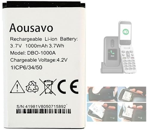 Aousavo DBO-1000A Replacement Battery DBAA-1000A Compatible with Doro 2880 4G /Doro 2800 4G/Doro 2820 4G/Doro 1880 Seniors Telephone DFC-0480 DBAA-1000A DBO-1000A Doro 1370