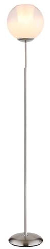 Stehleuchte Glaskugel Standlampe verchromt Wohnzimmerleuchte stehend, Fußschalter, E27 Fassung, DxH 25x154,5 cm