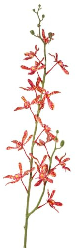 artplants.de Künstlicher Zweig Cattleya Orchidee TRASSA, rot-orange, 80cm | Kunstblumen Orchideenzweig