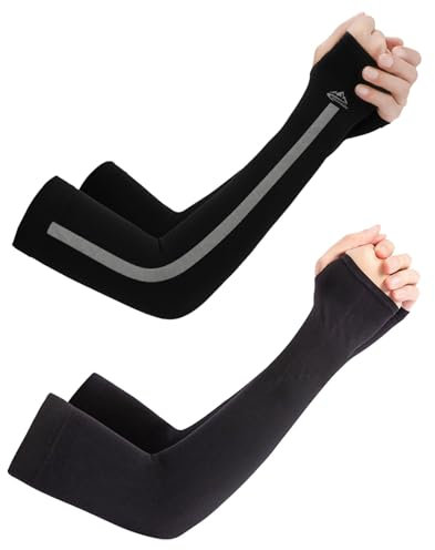 2 Paare Arm Sleeve Gaming,Armsleeve Gaming,Armschoner Volleyball Damen,Arm Sleeves Kühlarmschutz UPF 50 Anti-UV-Atmungsaktive Unisize für Radfahren,Fahren,Outdoor Sport,Golf,Wandern,Angeln
