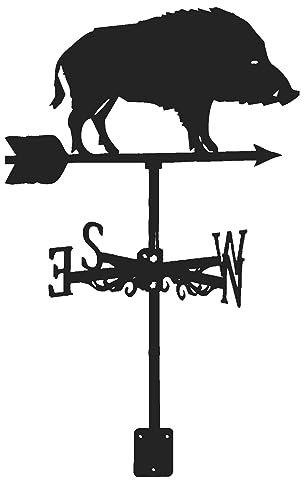 Girouette de jardin avec sanglier – Girouette en fer métallique pour décoration de ferme