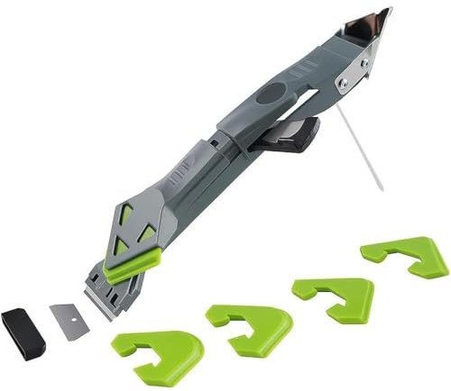 Forgeo 7-in-1 Silicone Remover Tool – Professional Caulking & Grout Removal Kit with 5 Radius Pads – Easy Sealant Smoothing & Finishing for Bathrooms, Kitchens, Tiles & Windows