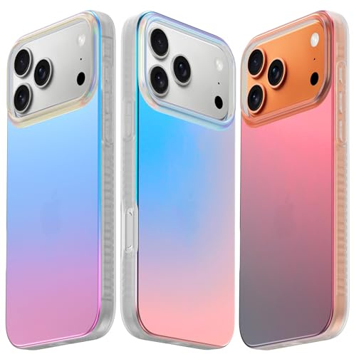LONLI Hue Hülle für iPhone 17 Pro - Holografisch-Irideszent | Stoßfeste Handyhülle mit stoßdämpfendem Rahmen & 4 Airbag-Ecken - Niedlich, Einzigartig & Ästhetisch