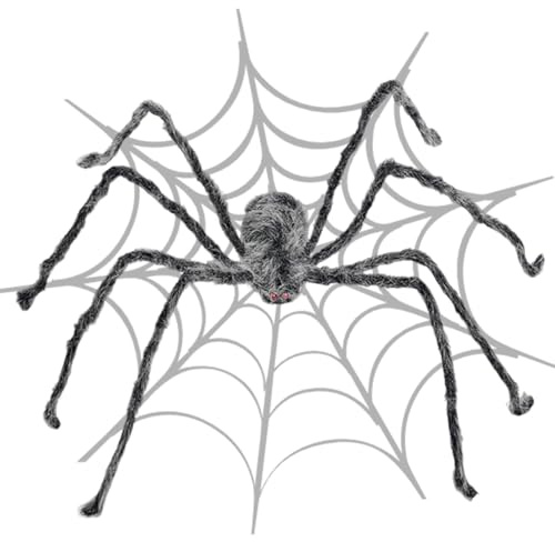 Halloween Spinne Grusel-Deko Für Geisterhaus | 1,5 m Dekorative Spinnen Garten Dekoration für Hausbesitzer Vordertür Spukhaus Arbeitszimmer Schlafzimmer und Wohnzimmer