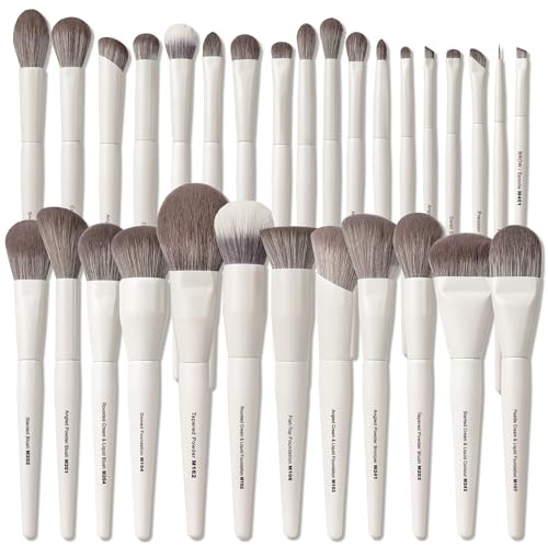 Vynestra 30 Pcs Pro Grade Makeup Brushes Set with Dense Ultra Soft Bristle