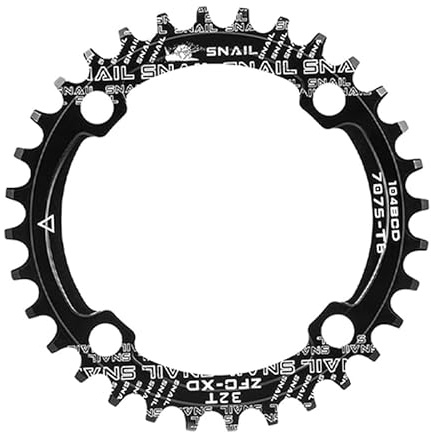 Zpengtai FahrradkettenbläTter 104bcd Runde/Oval 32T/34T/36T/38T Narrow Wide Kettenblatt MTB Kurbelgarnitur rennrad(Oval,34T_Black)