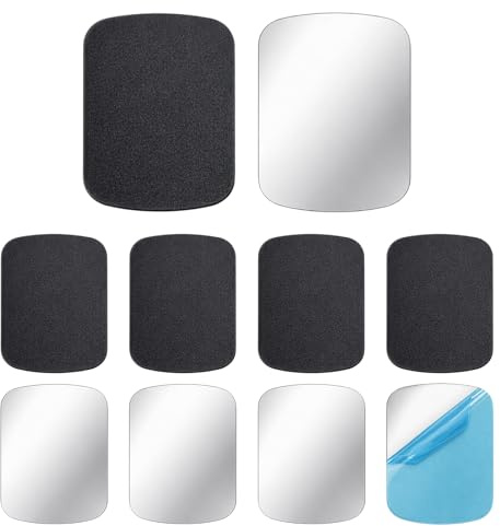 Alrhso Metal Plate for Magnets, 10 Pcs Adhesive Thin Plates Compatible with Magnetic Car Phone Holder Universal Metal Plates for Phone Case (1.5 x 2 Silver, Black)