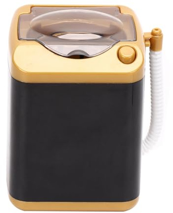 Mini Lavadora, Mini Limpiador De Pinceles De Maquillaje Eléctrico De Plástico, Esponja, Máquina Limpiadora De Pinceles De Maquillaje, 3.9x3.1x4.3in (Oro)