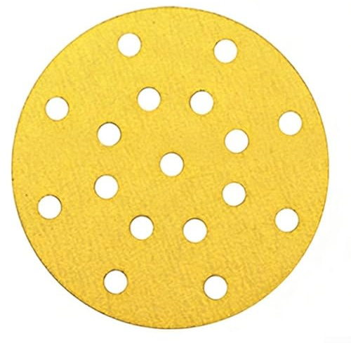 Pack of 100 150 mm Sandpaper 17-Hole for Random Orbital Sanders, Yellow Aluminium Oxide Wet/Dry, Dust Extraction for Car Painting, Wood, Furniture (40 grit)