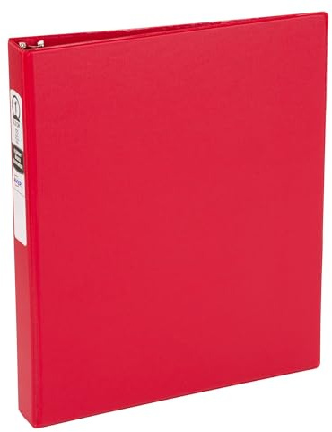 Avery Economy 3 Ring Binders, 1 Round Rings, 12 Red Binders (03310) | For School, Home and Everyday Organization, 12-Pack, Two Clear Interior Pockets, Lay-Flat Back-Mounted Rings
