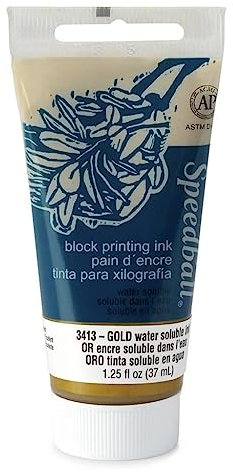 Speedball Art Products Speedball Block Printing Ink Soluble Gold, 1.25oz