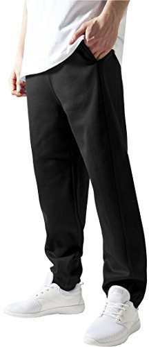 Urban Classics Herren Trainingshose Sweatpants, Jogginghose für Männer, Straight Leg, Reißverschlüsse an den Beinabschlüssen, XS, Black