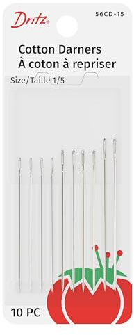 Dritz 56CD-15 Cotton Darners Hand Needles, Size 1/5, Nickel (10-Count)