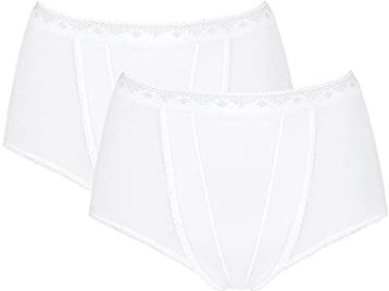 Sloggi Women's Maxi 2 Pack Control Knickers, White, 16 UK