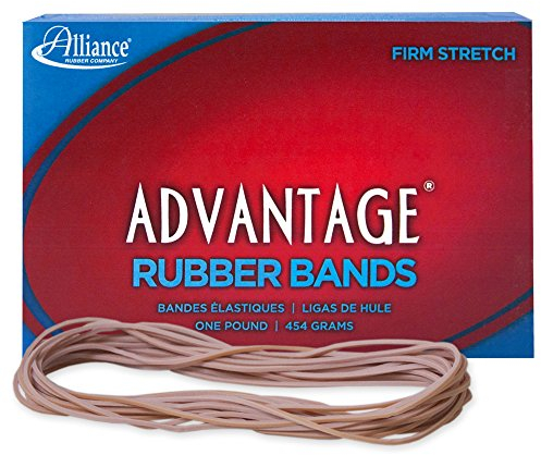 Alliance Rubber 26255 Advantage Rubber Bands Size #117A, 1 lb Box Contains Approx. 400 Bands (7 x 1/16, Natural Crepe),Beige