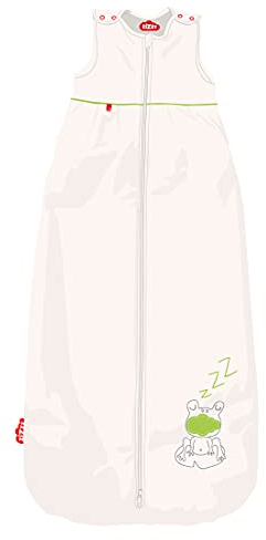 zizzz 4 Jahreszeiten Kinderschlafsack in 3 Größen & vielen süßen Designs - Atmungsaktiver Schlafsack für einen erholsamen Schlaf 110cm (24-48 M), Frog