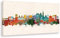 Kunst Druck auf Leinwand - Skyline Aachen (div. Größen) Bild fertig auf Keilrahmen ! Graffiti Like Banksy Art Gemälde Kunstdrucke, Wandbilder Stree (50x100cm)