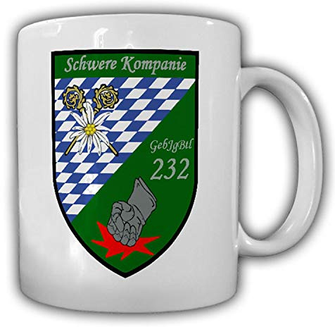 Tasse Schwere Kp GebJgBtl 232 Kompanie Wappen Abzeichen Gebirgsjäger #23305