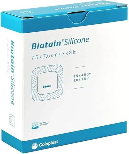 BIATAIN Silicone Schaumverband 7,5x7,5 cm 10 Stück