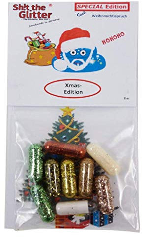 Der Weihnnachtsspaß m. Weihnachtsbotschaft. Perfekt als Wichtelgeschenk, Adventskalender und viele lustige Ideen (7 Bunte Glitzerpillen+1 Spruch)